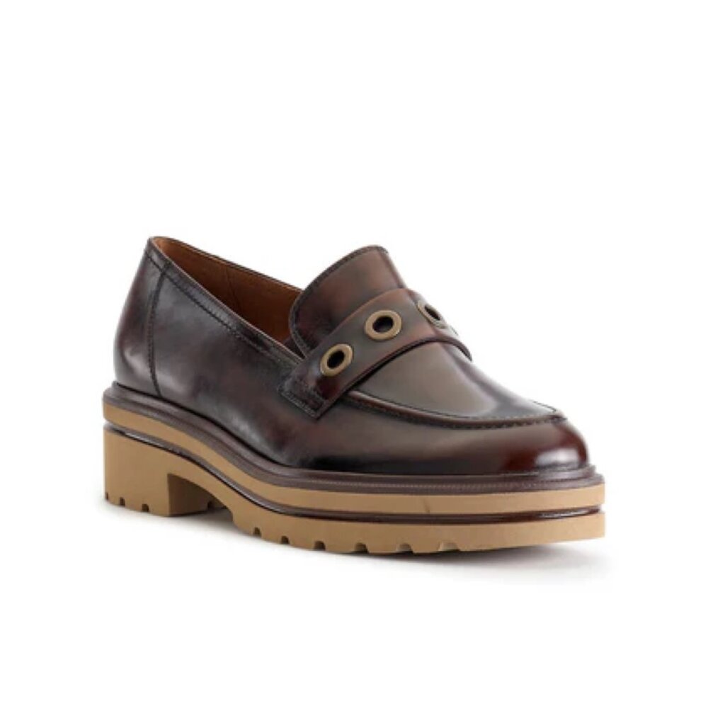 New Paul Green Billie Loafer Tobacco Brushed Leather Sz 7